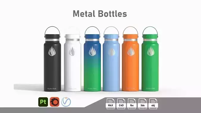 HydroSquad Bottles Collection Low-poly 3D model