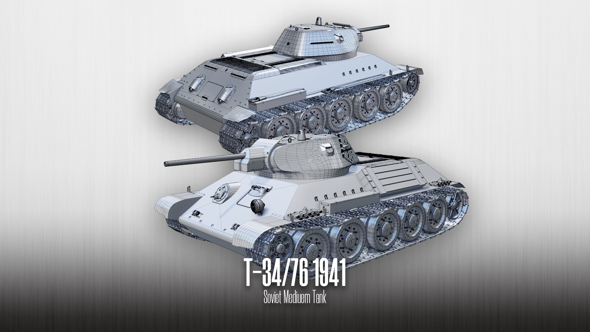 T-34-76 - Soviet Medium Tank - Model 1941 Low-poly 3D model_6