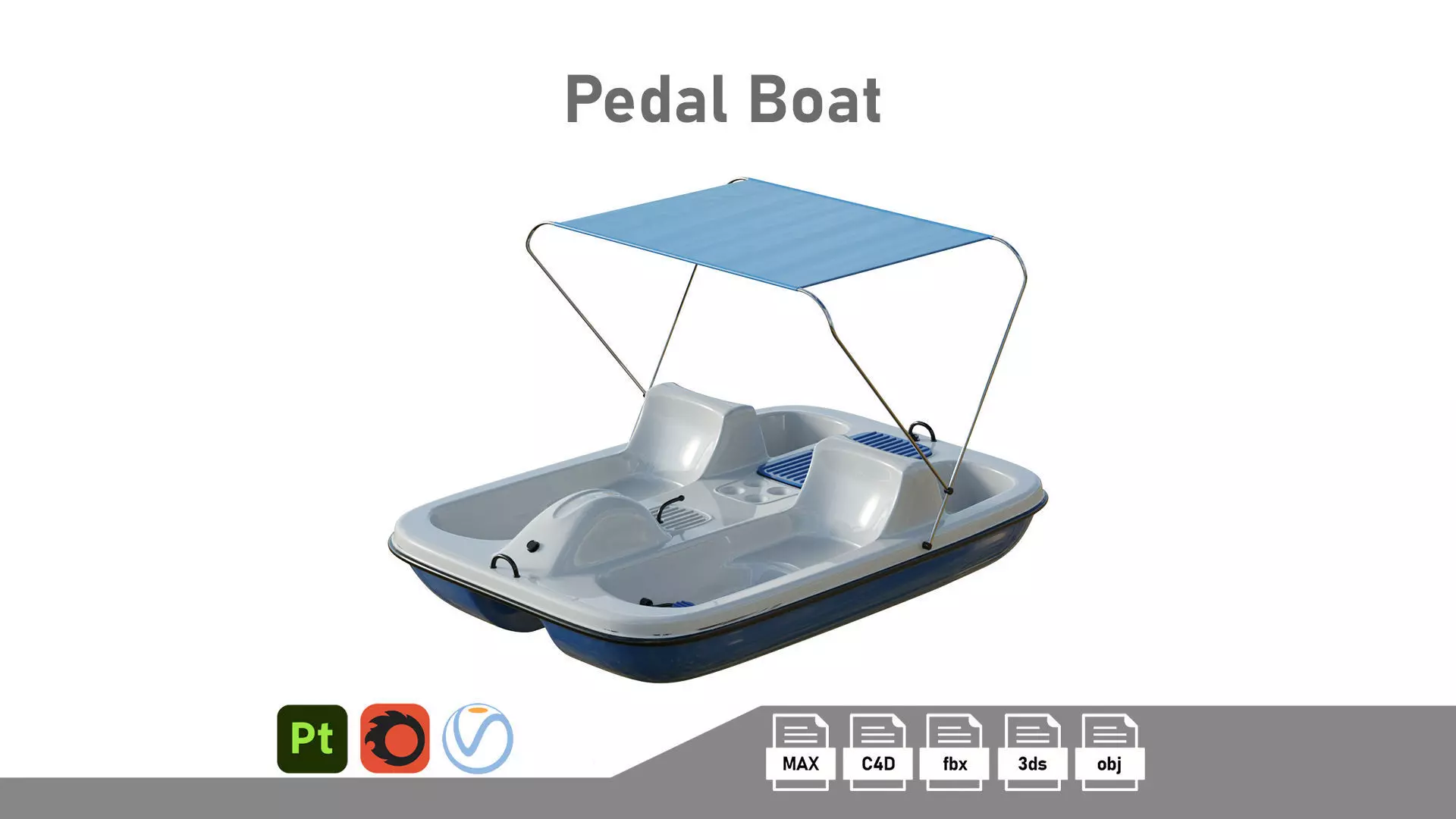 AquaNaut Pedal Boat Low-poly 3D model_0