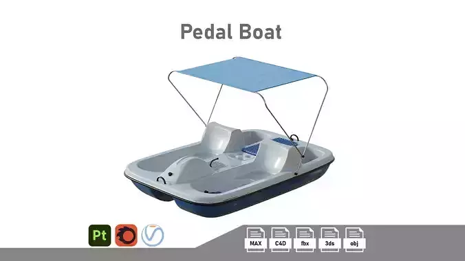 AquaNaut Pedal Boat Low-poly 3D model