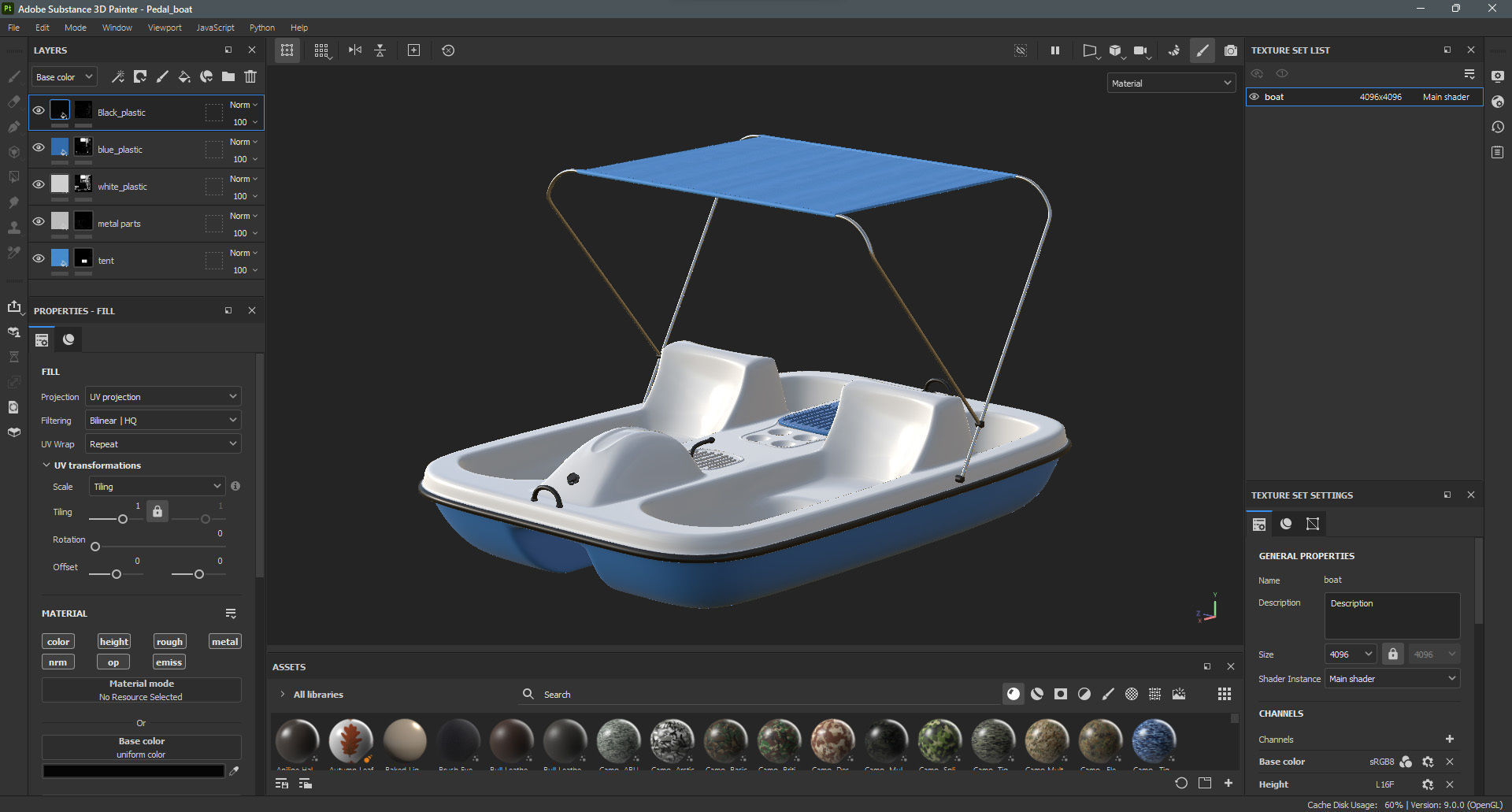 AquaNaut Pedal Boat Low-poly 3D model_13