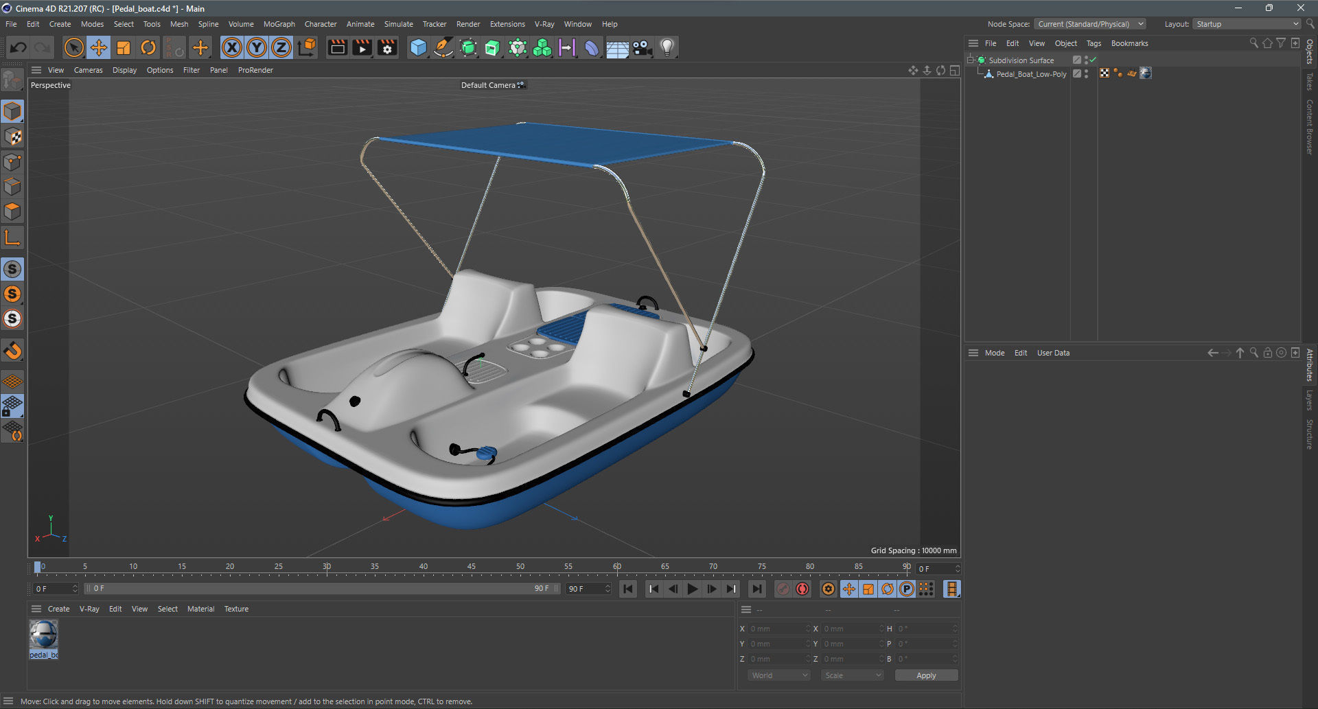 AquaNaut Pedal Boat Low-poly 3D model_12