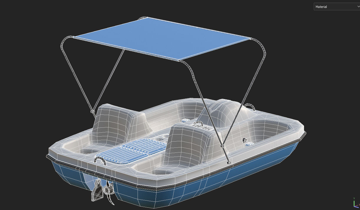 AquaNaut Pedal Boat Low-poly 3D model_16