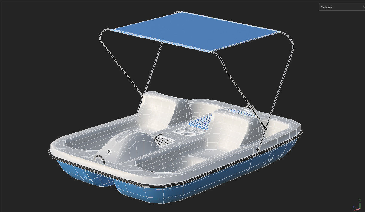 AquaNaut Pedal Boat Low-poly 3D model_14