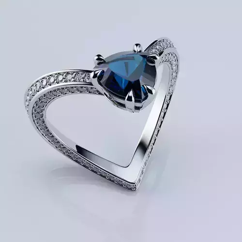 Trillion Heart Ring Style