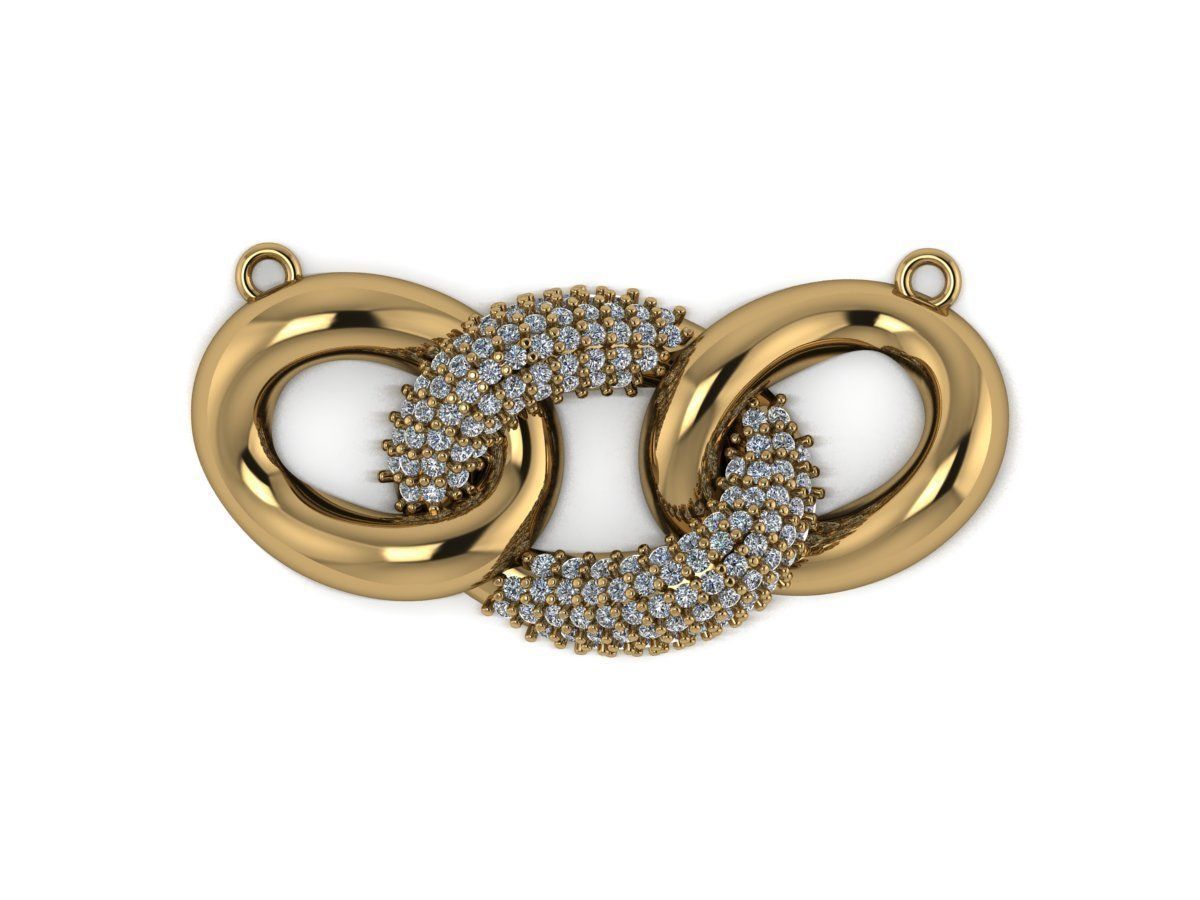 Cuban Chain Pendant 3D print model_2