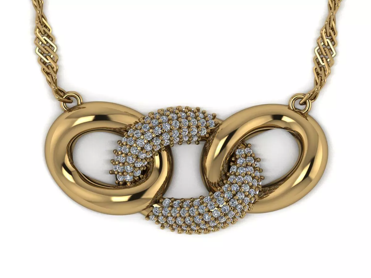 Cuban Chain Pendant 3D print model_0