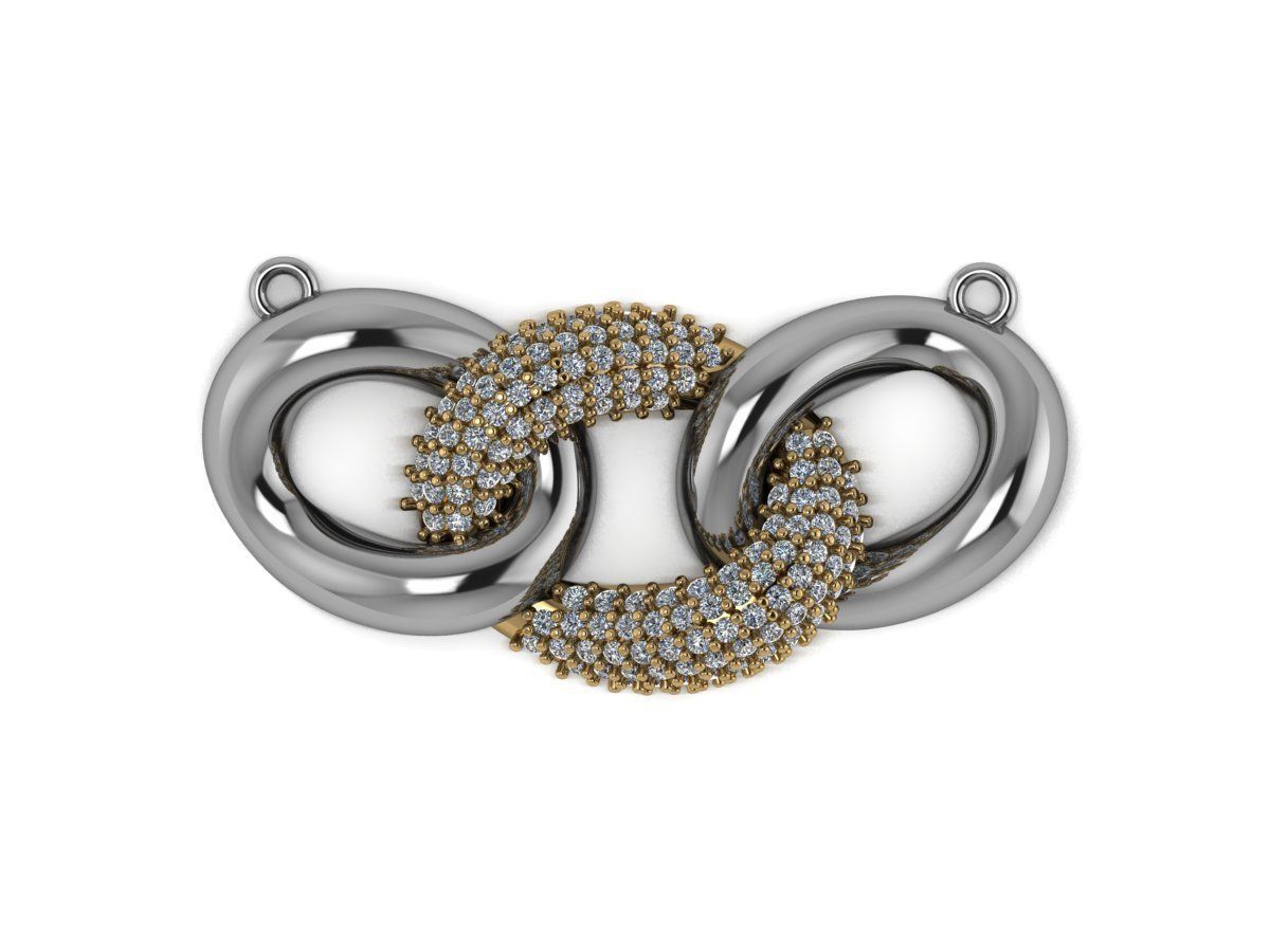 Cuban Chain Pendant 3D print model_1