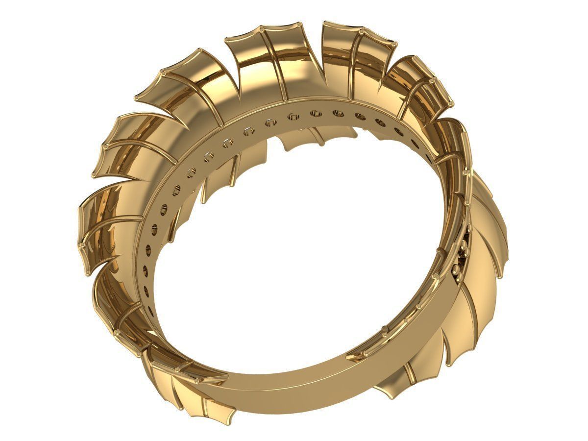 Feather Ring  3D print model_7