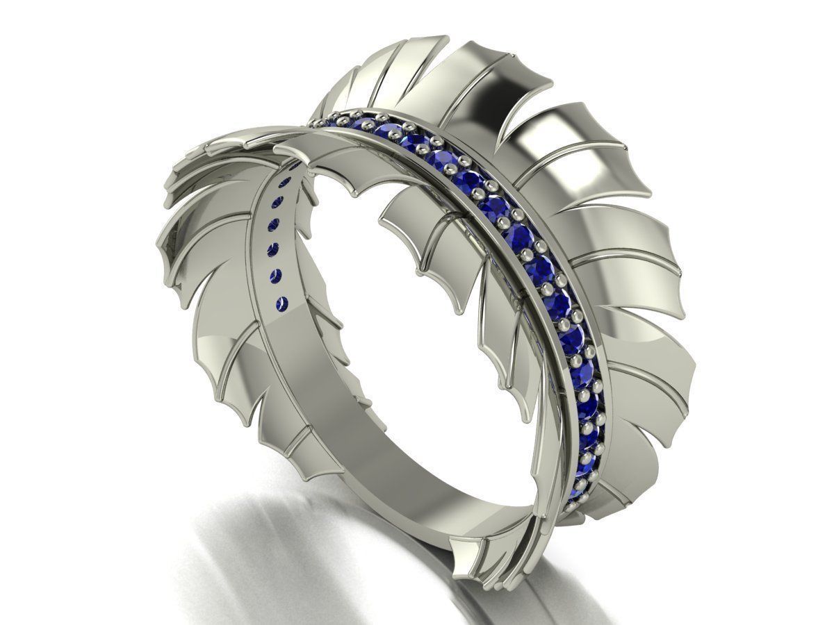 Feather Ring  3D print model_6