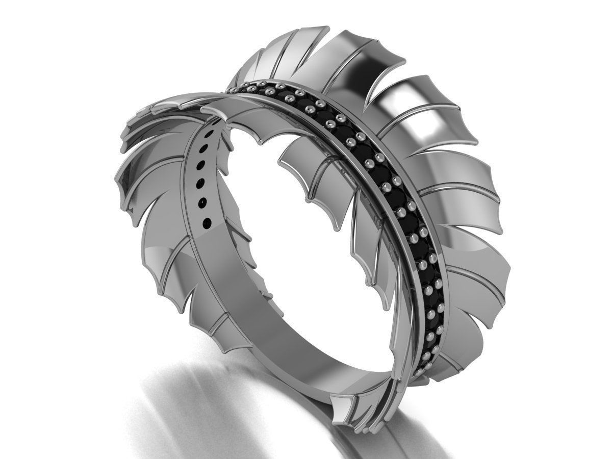 Feather Ring  3D print model_1