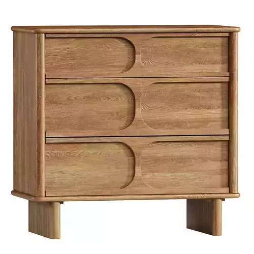 Wes 3-Drawer Wood Dresser