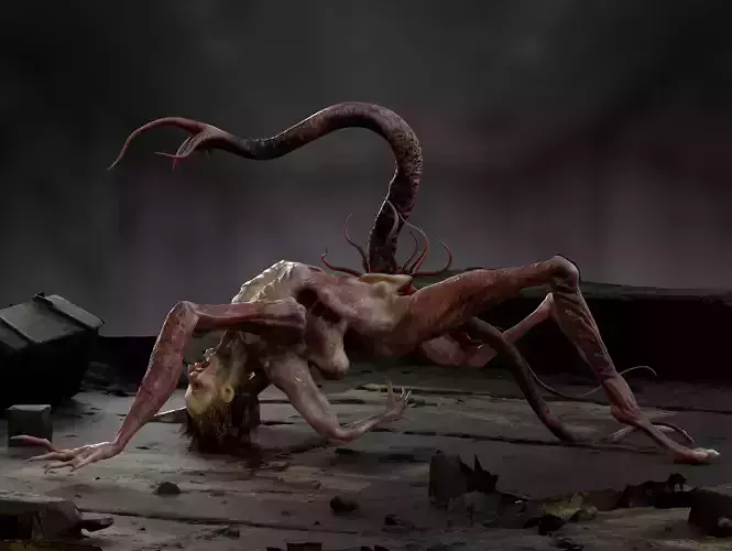 Split Face from The Thing Low-poly 3D model
