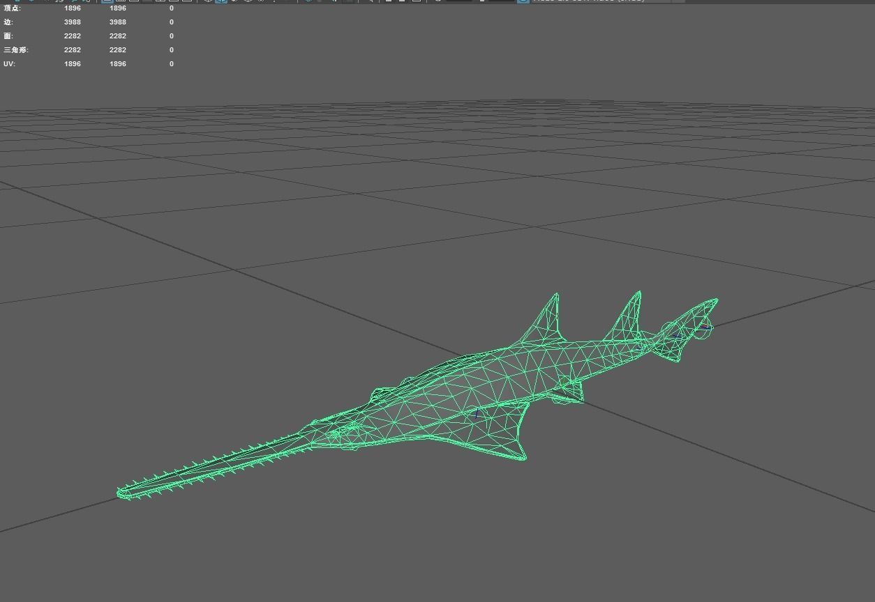 Ray fish Low-poly 3D model_4