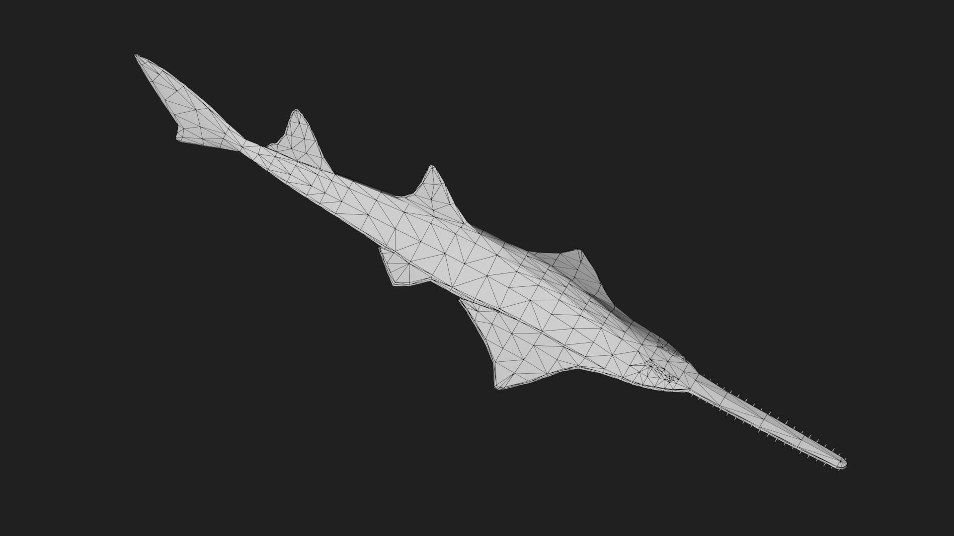 Ray fish Low-poly 3D model_1