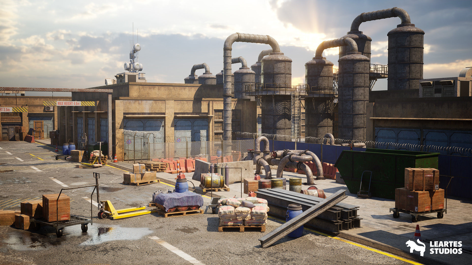 Industrial Harbour Low-poly 3D model_12