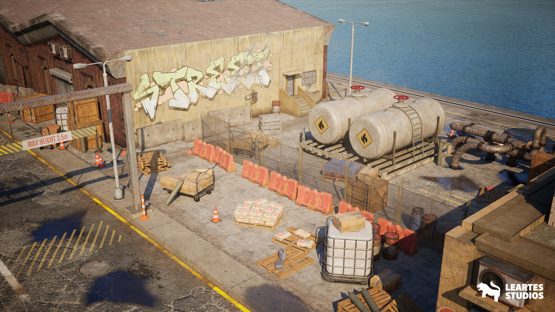 Industrial Harbour Low-poly 3D model_3