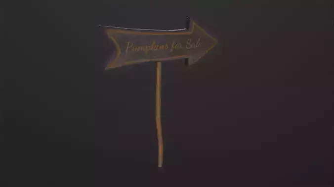 Pumpkins for Sale Sign 3D Model