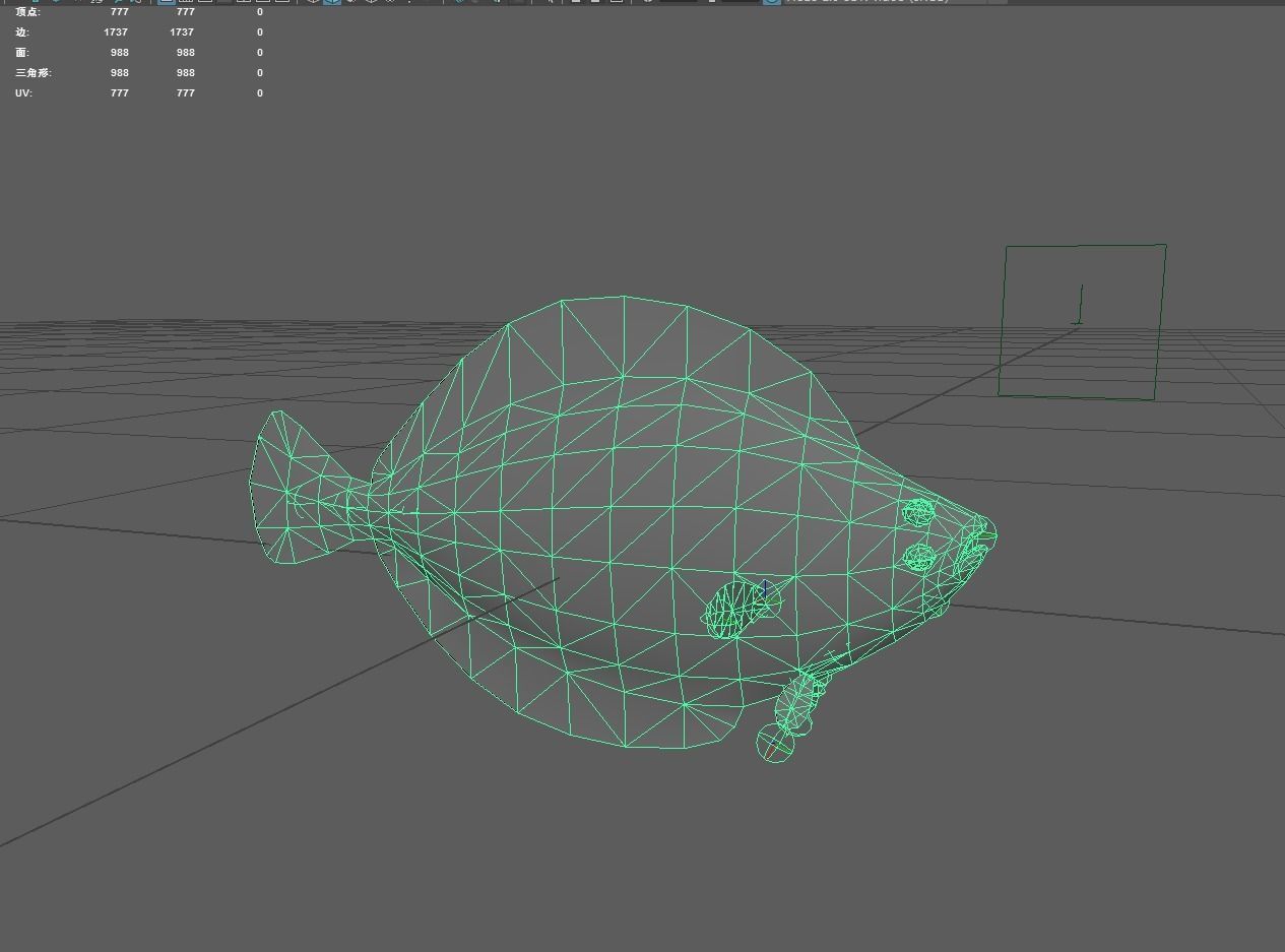 Flat fish Low-poly 3D model_4