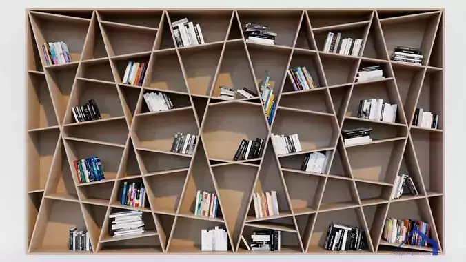 Triangle Bookshelf Design 3D model