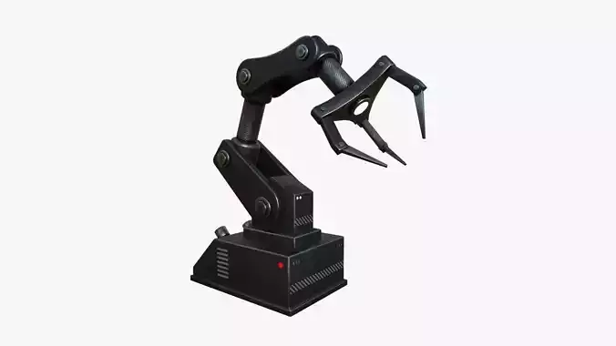 Robotic Hand A06 Black Metal - Machinery Industrial Design Low-poly 3D model