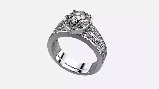 Ellie Women ring 3dm detail 3D print model 