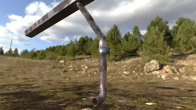 Rustic Relic Weathered Drainpipe Burlan Eduction Pipe for Games 