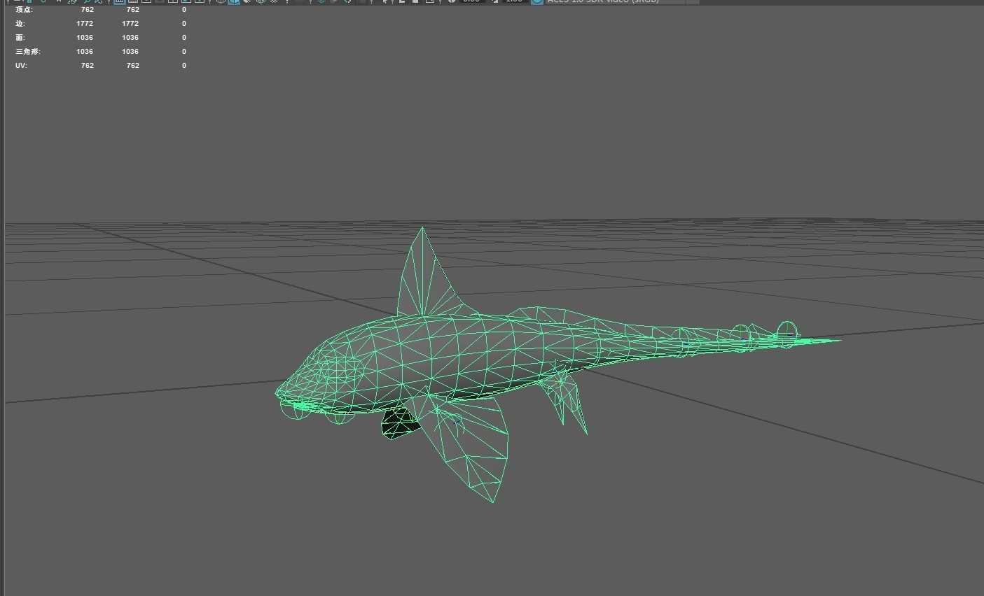 Rabbitfish Low-poly 3D model_2