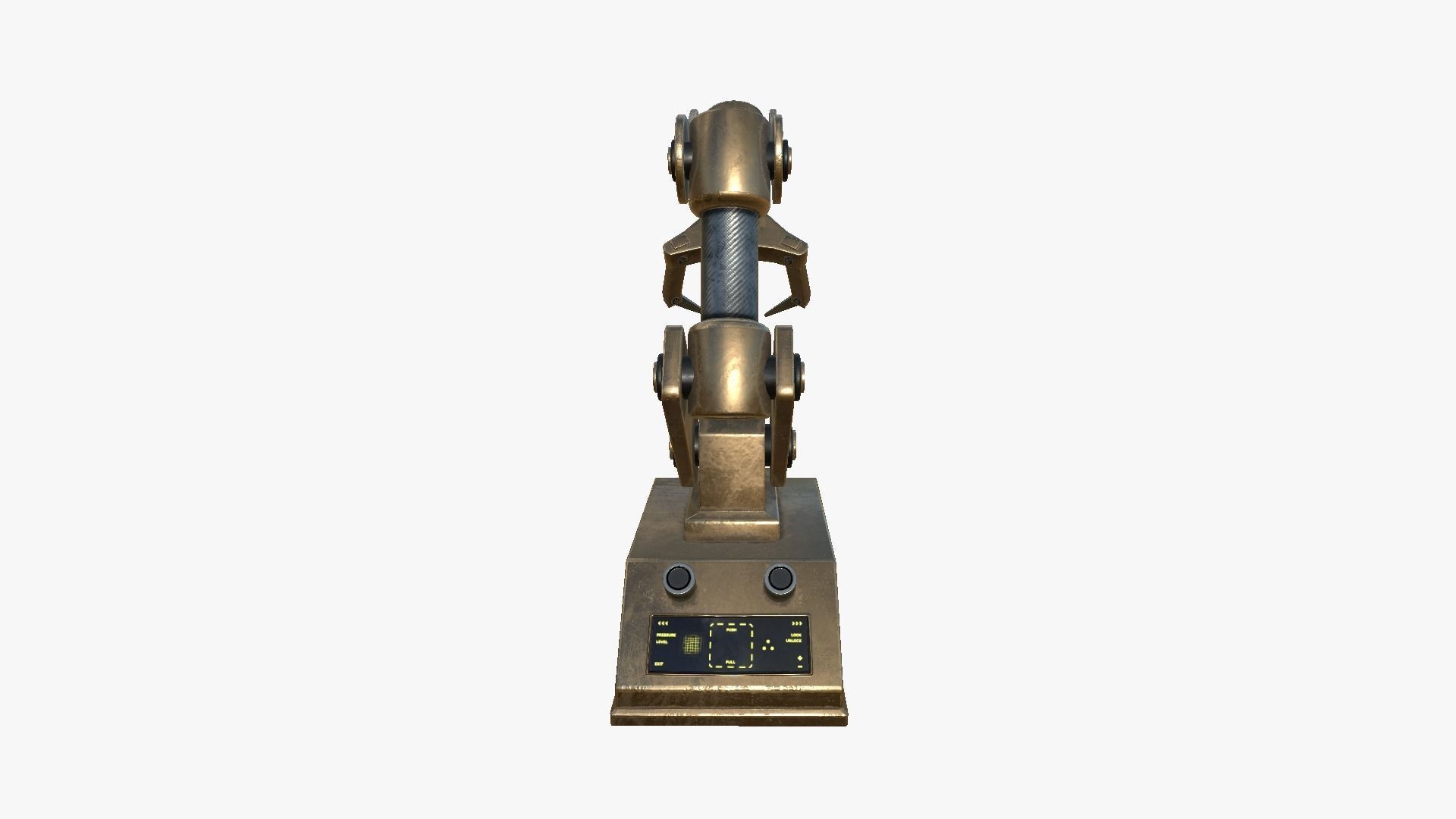 Robotic Hand A07 Bronze - Machinery Industrial Design Low-poly 3D model_4