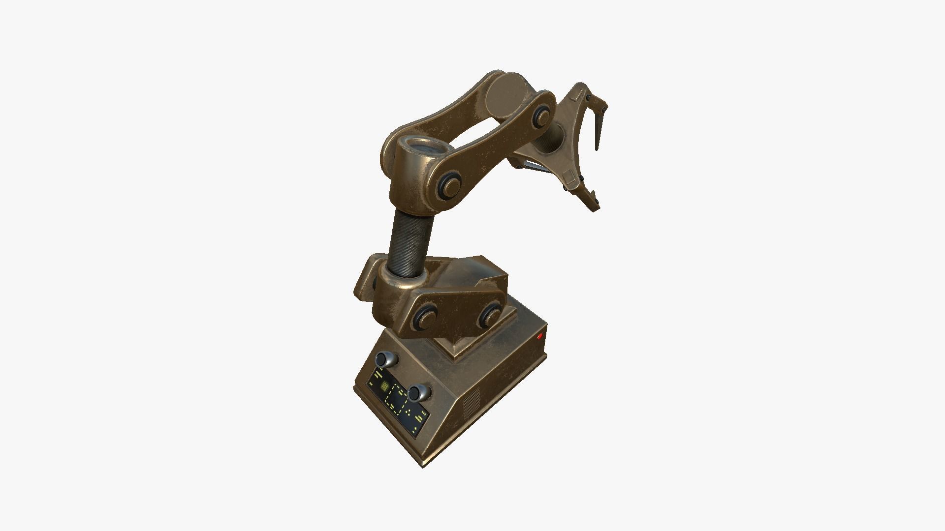 Robotic Hand A07 Bronze - Machinery Industrial Design Low-poly 3D model_3