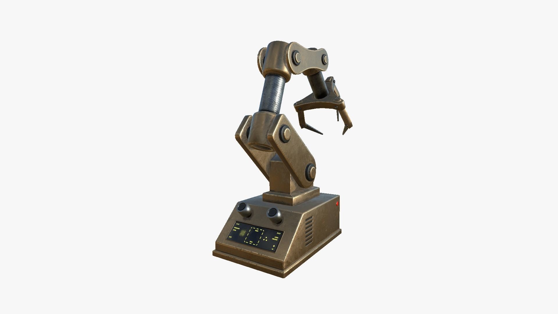 Robotic Hand A07 Bronze - Machinery Industrial Design Low-poly 3D model_1
