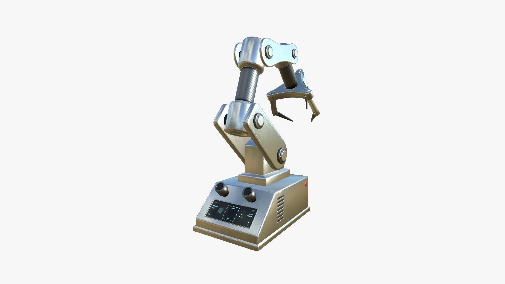 Robotic Hand A08 Aluminum - Machinery Industrial Design Low-poly 3D model_1