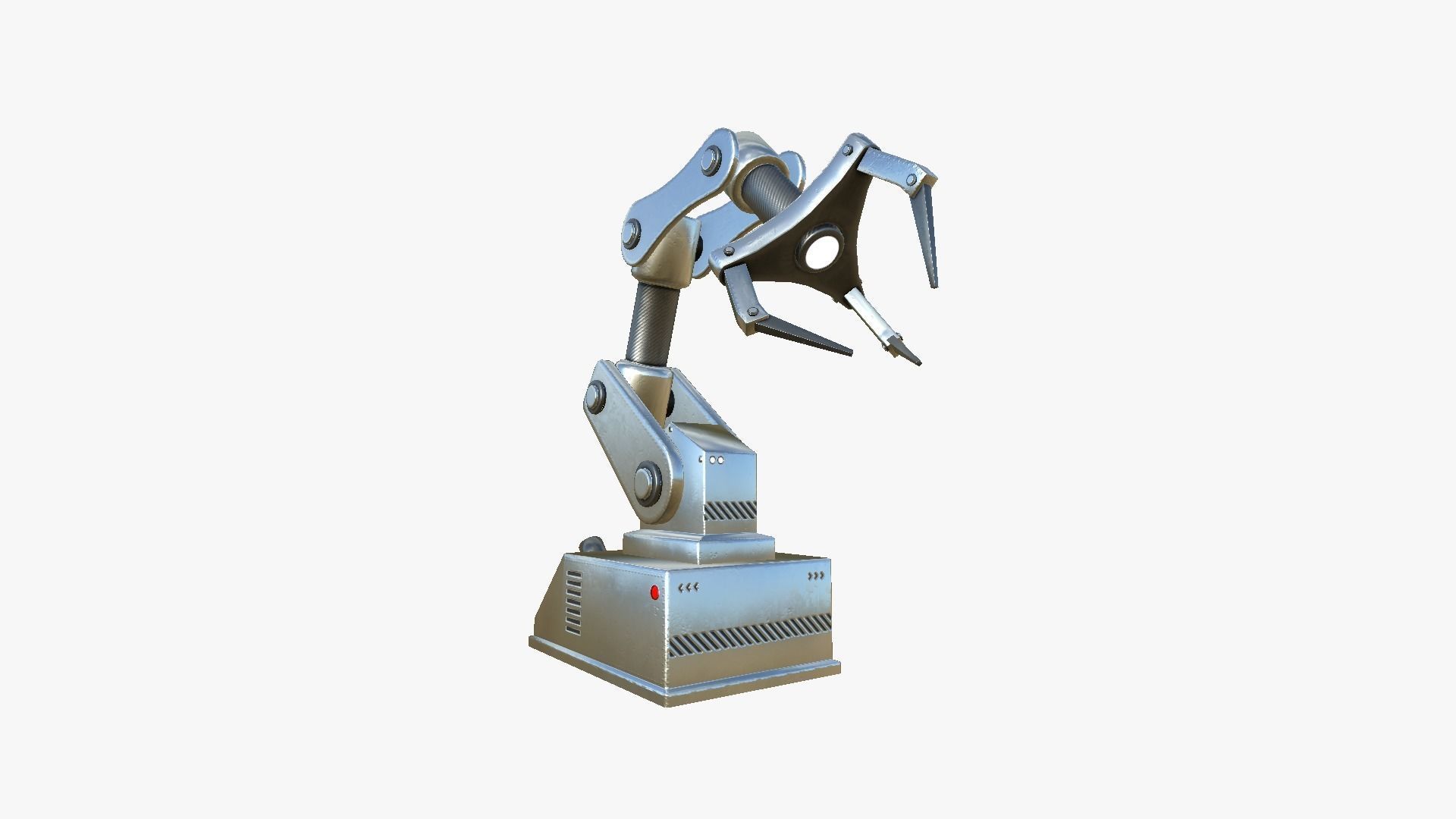 Robotic Hand A08 Aluminum - Machinery Industrial Design Low-poly 3D model_2