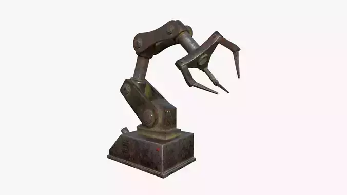 Robotic Hand A09 Destroyed - Machinery Industrial Design Low-poly 3D model