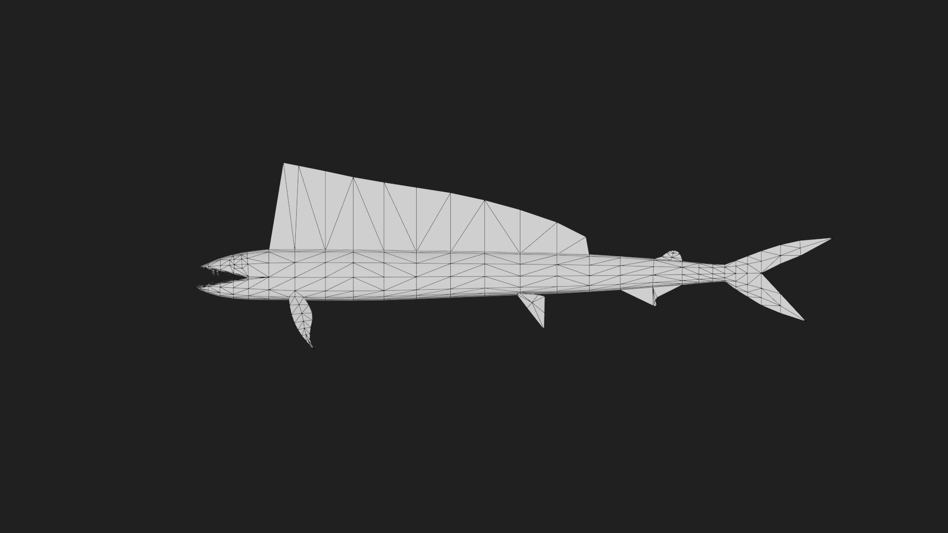 Lancetfish Low-poly 3D model_1
