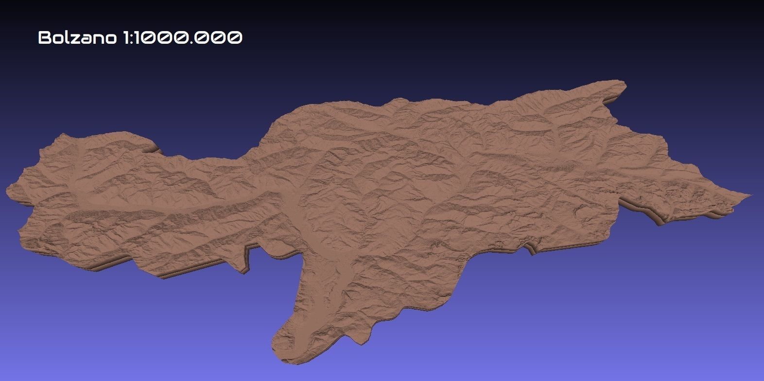 Italy 3D Map of Bolzano Provice 1 to 1000000 3D print model_2