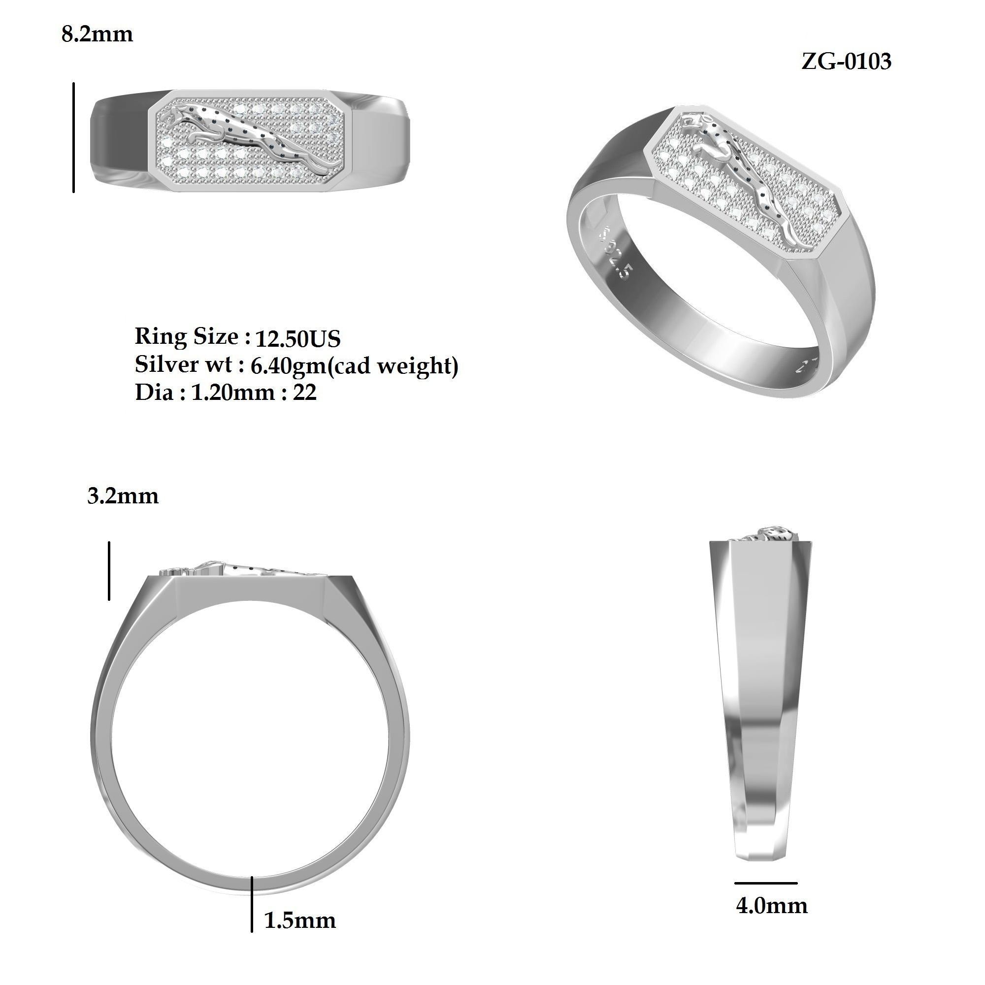 Panther Ring 3D print model_6