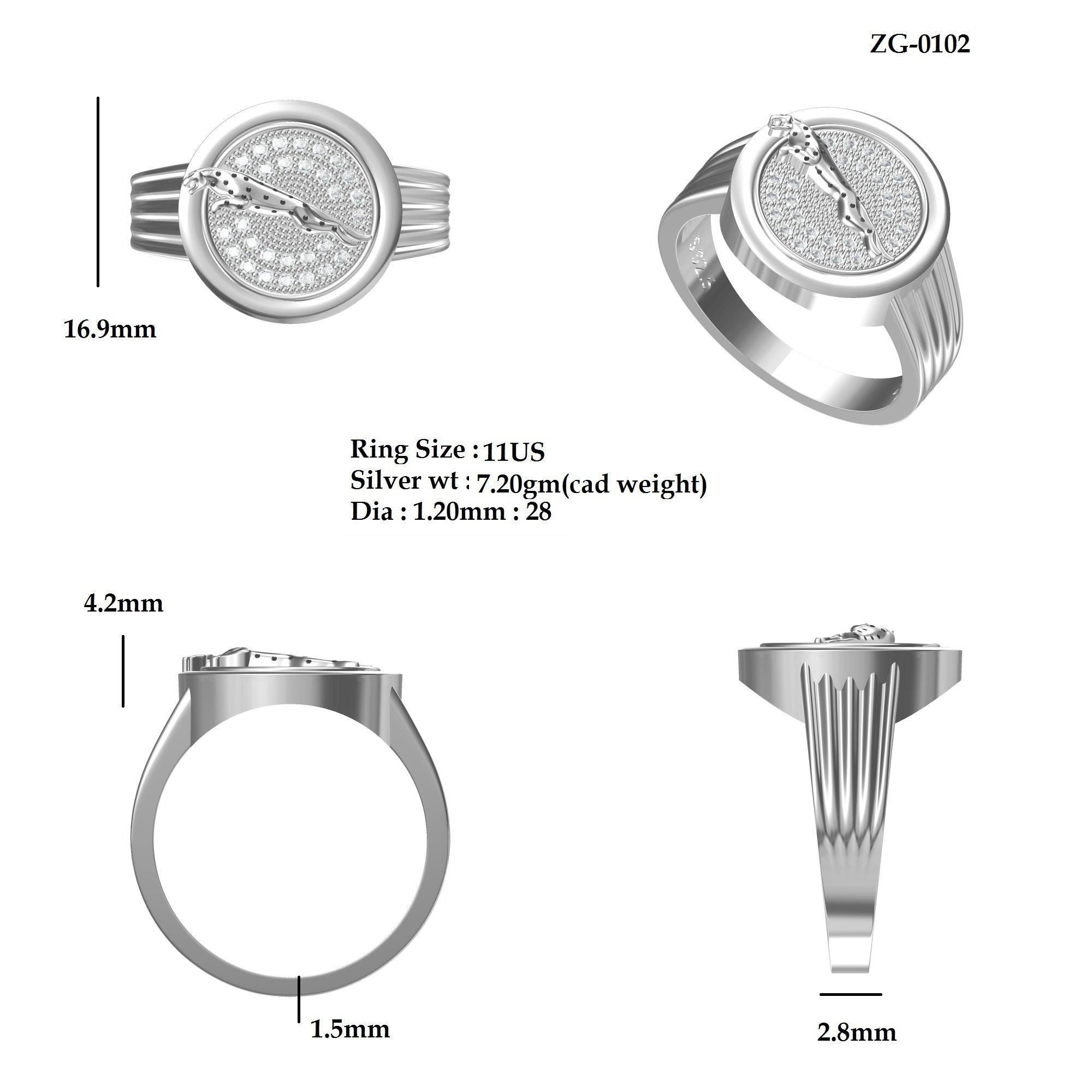 Panther Ring 3D print model_6