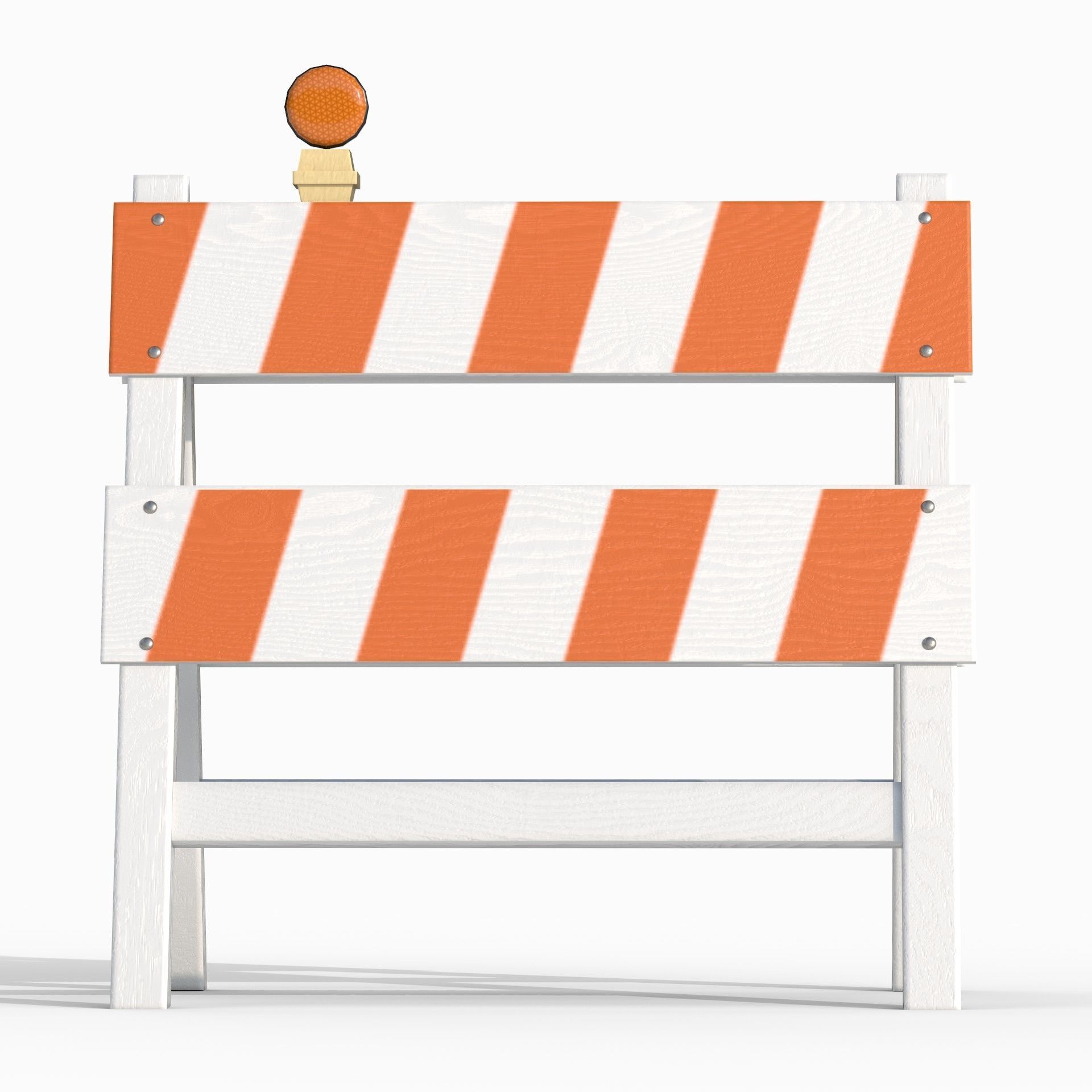 Wood Traffic Barrier Low-poly 3D model_3