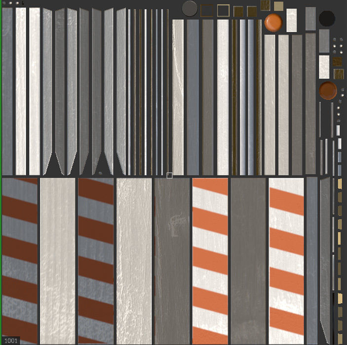 Wood Traffic Barrier Low-poly 3D model_20