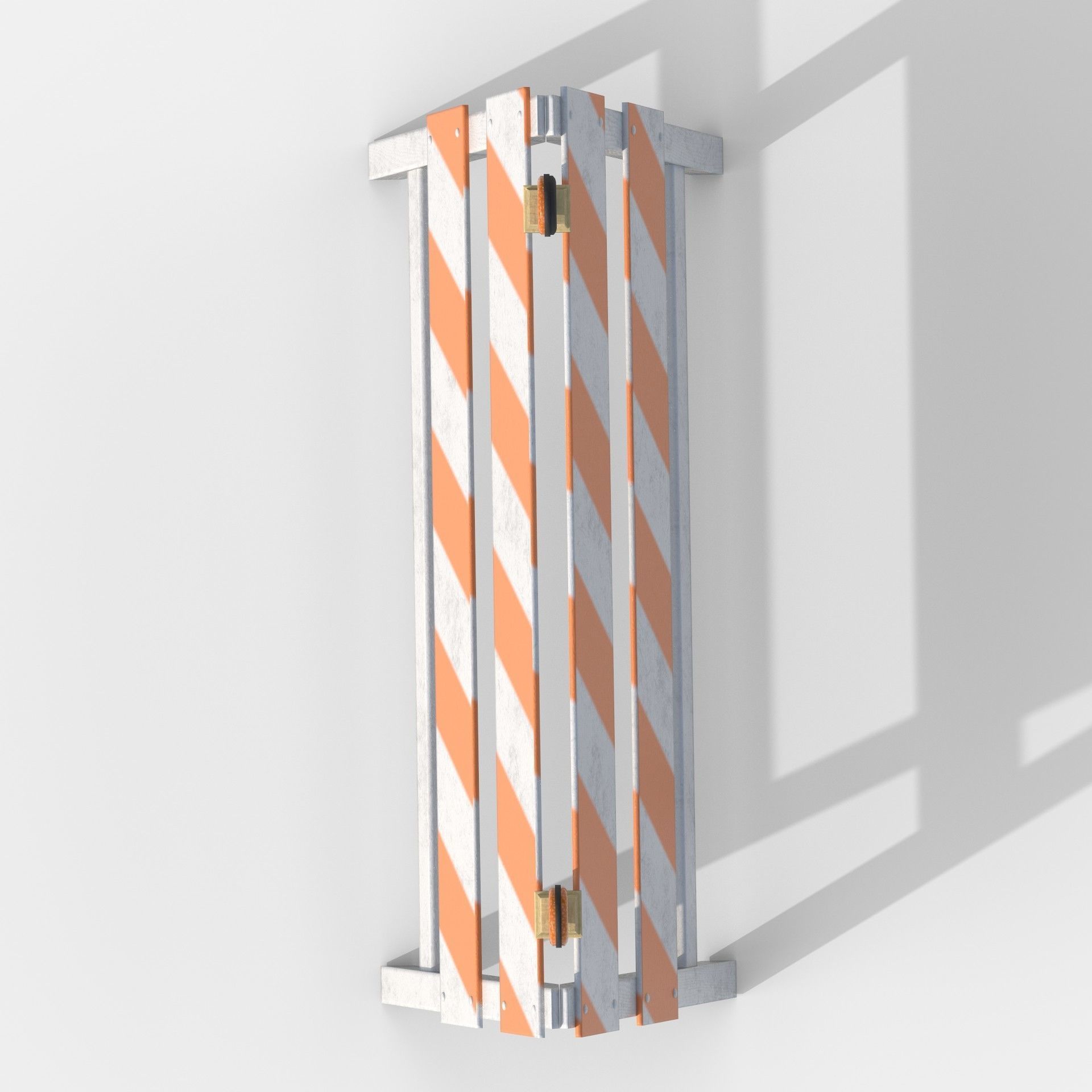 Wood Traffic Barrier Low-poly 3D model_10