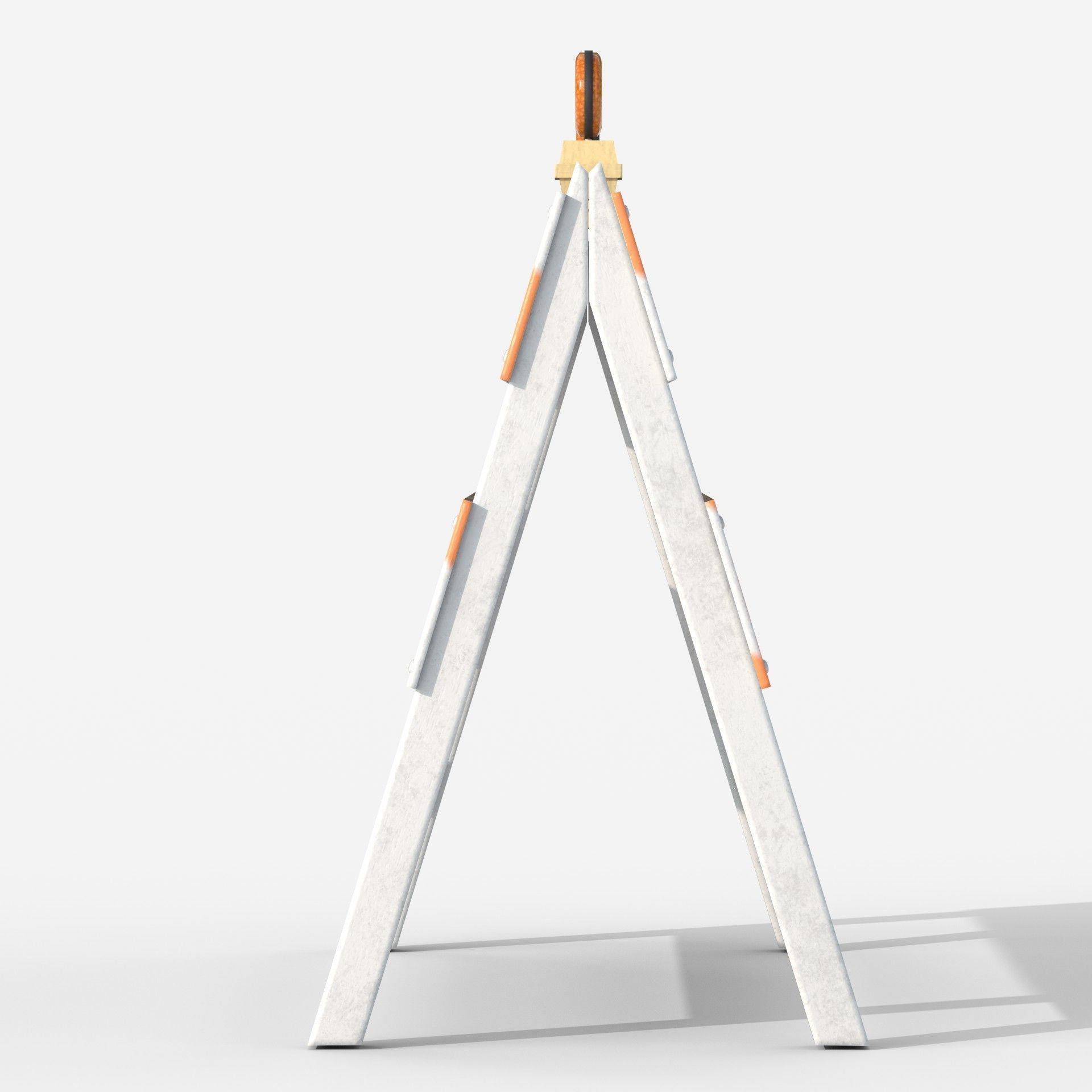 Wood Traffic Barrier Low-poly 3D model_9