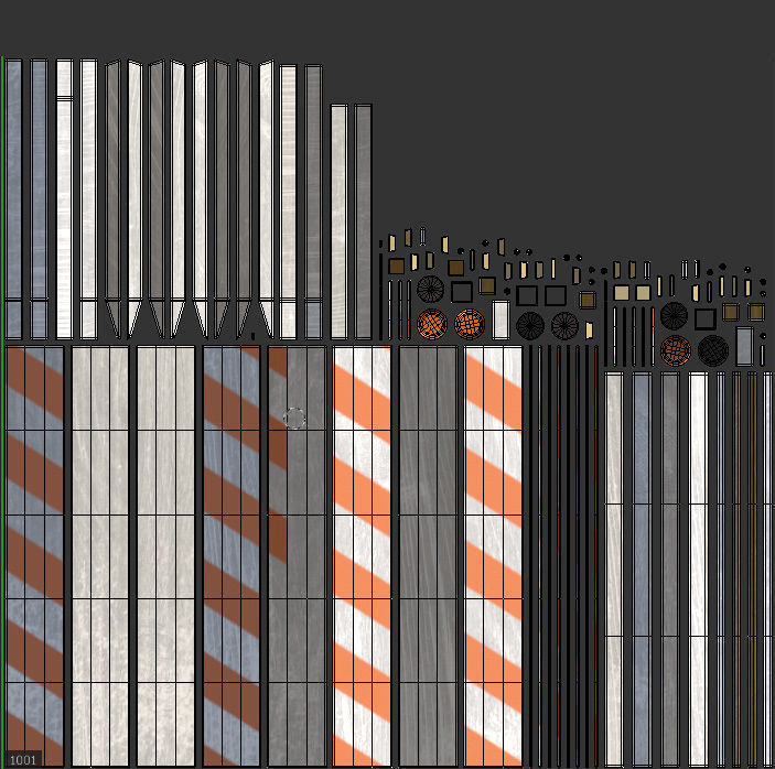 Wood Traffic Barrier Low-poly 3D model_21