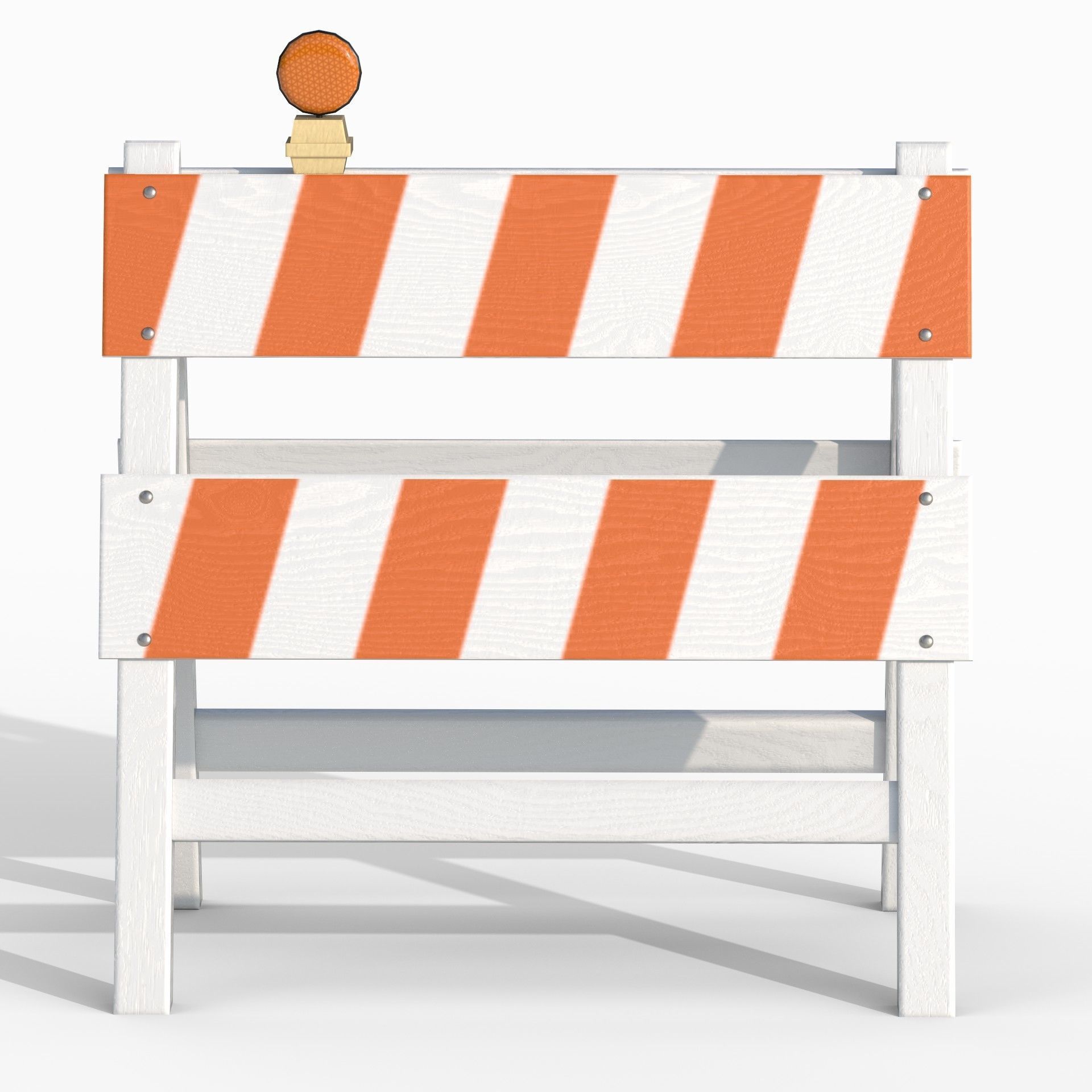 Wood Traffic Barrier Low-poly 3D model_2
