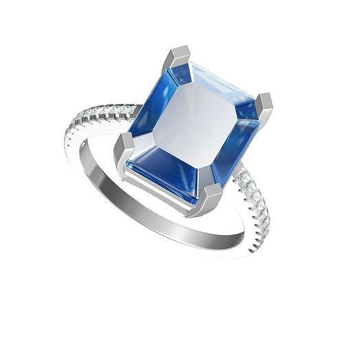 Emerald Radiant Ring 3D print model