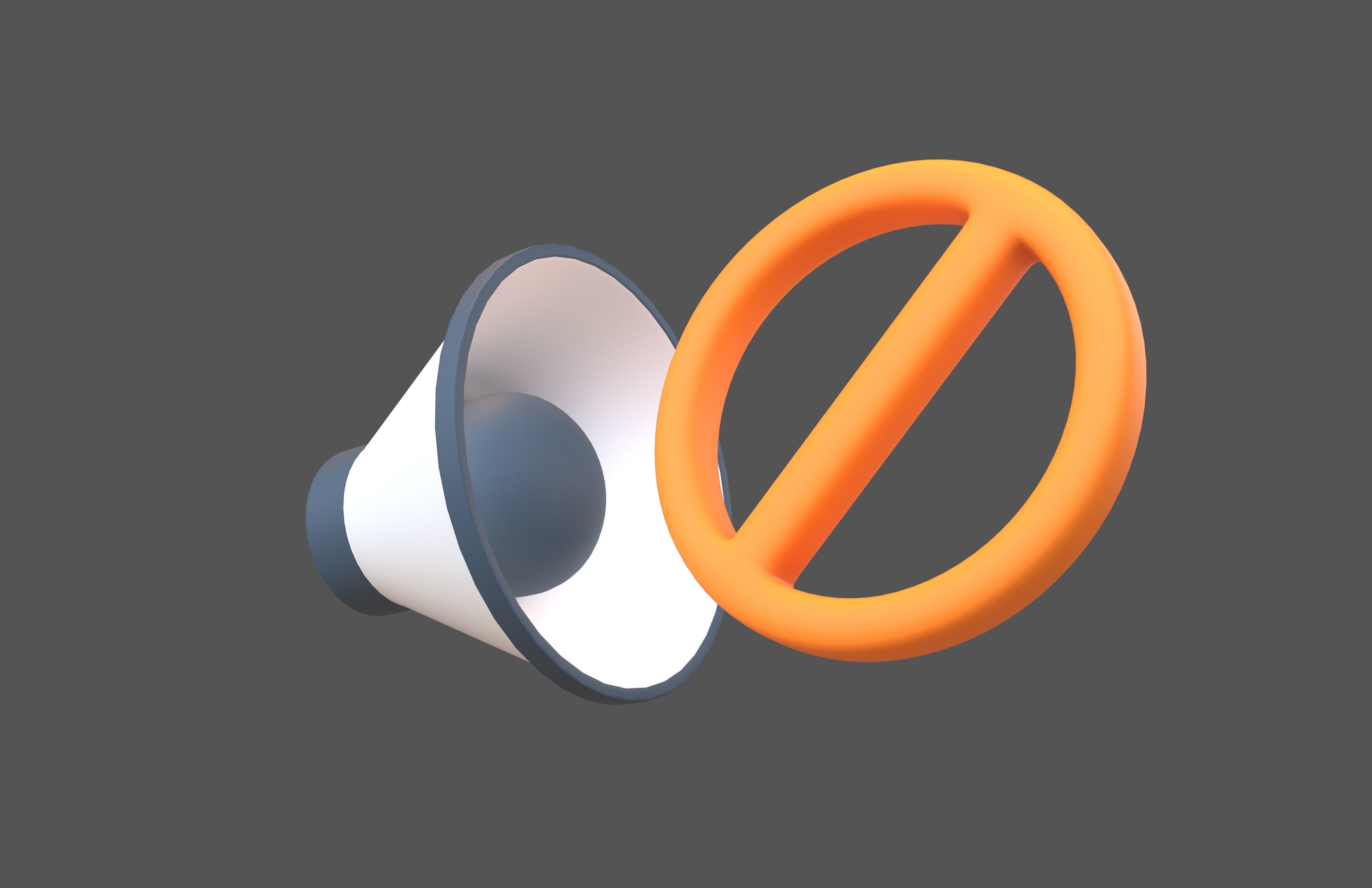 No Sound Volume Icon v1 002 Low-poly 3D model_3