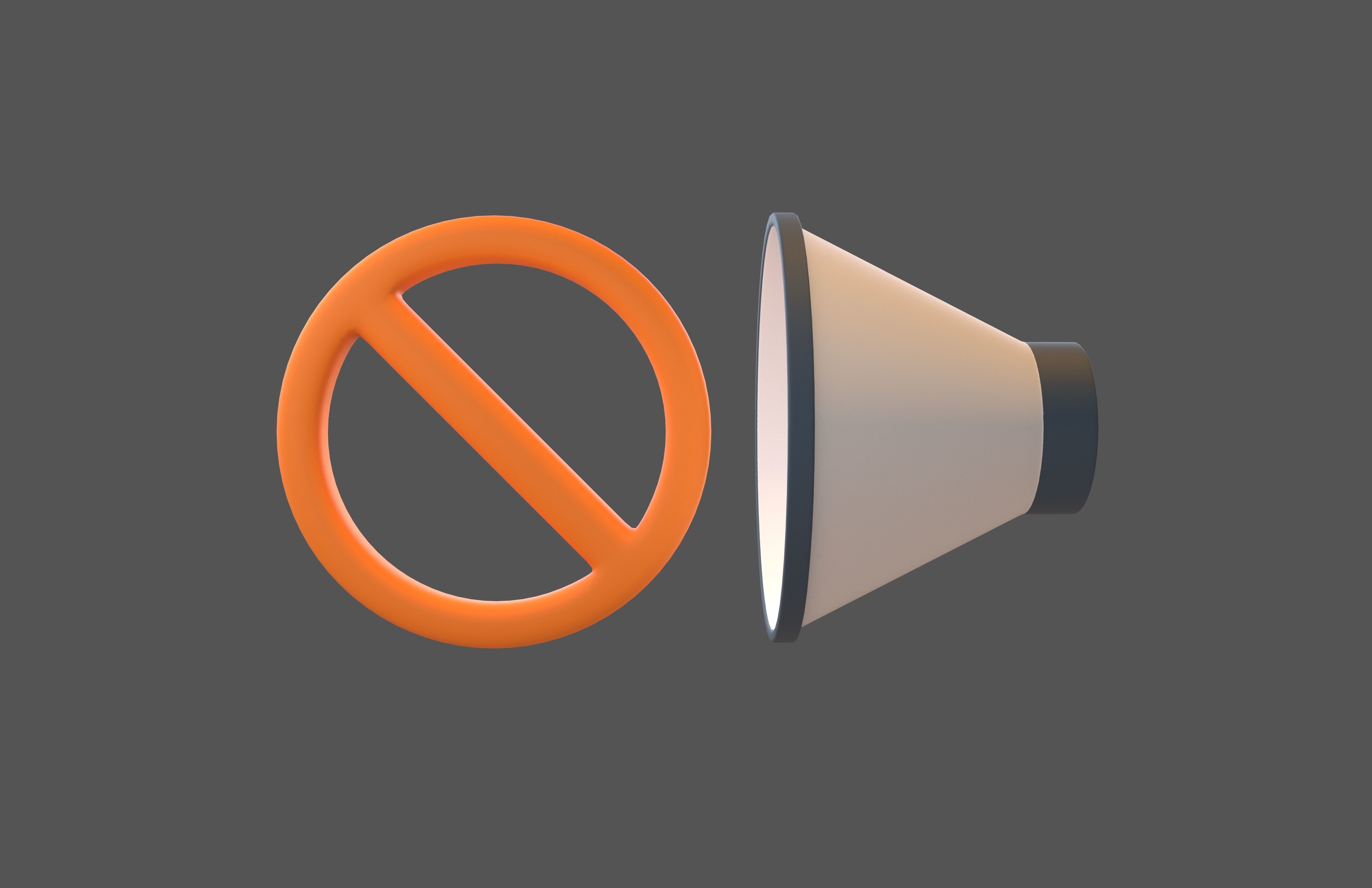 No Sound Volume Icon v1 002 Low-poly 3D model_1