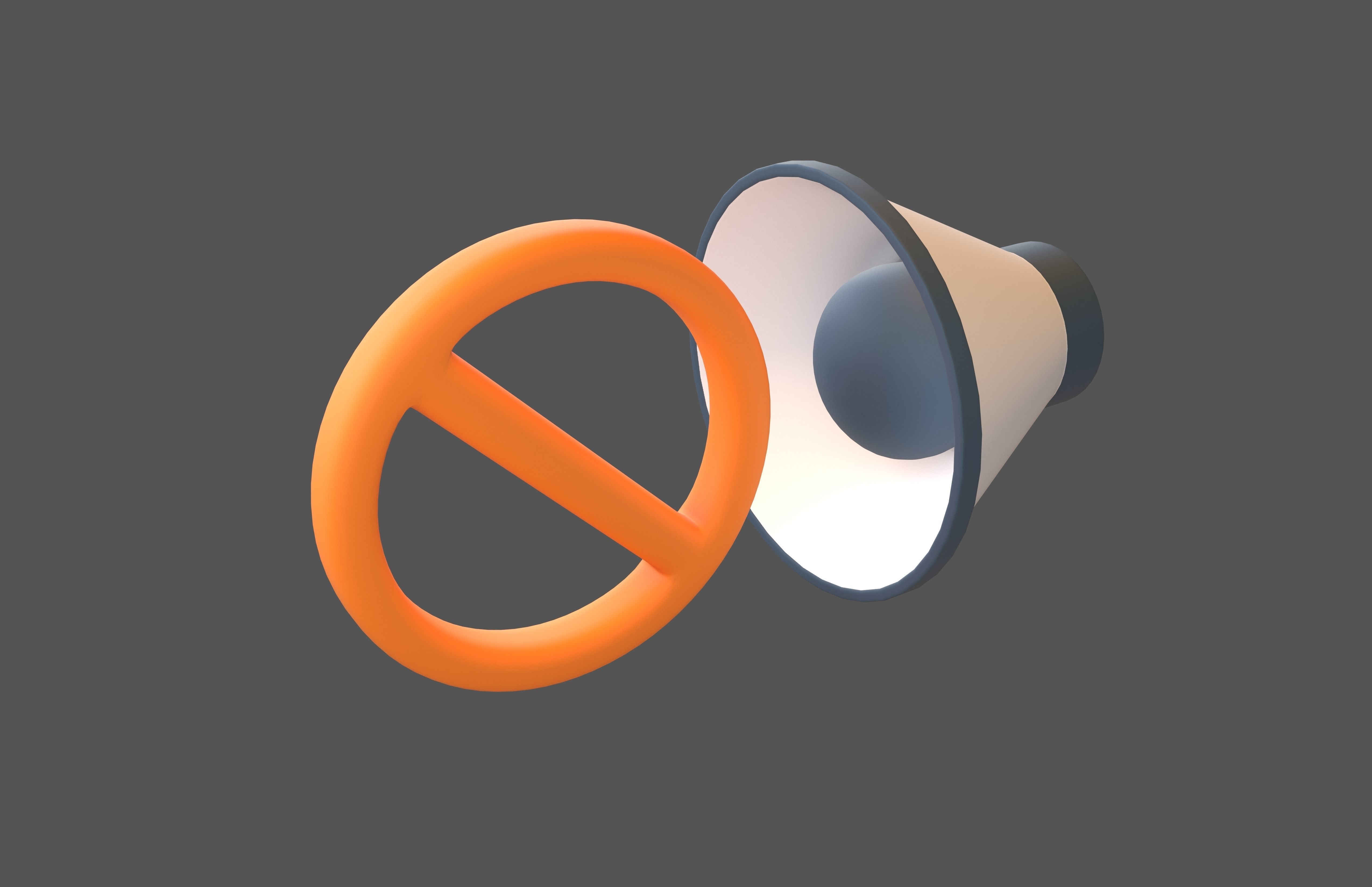 No Sound Volume Icon v1 002 Low-poly 3D model_2