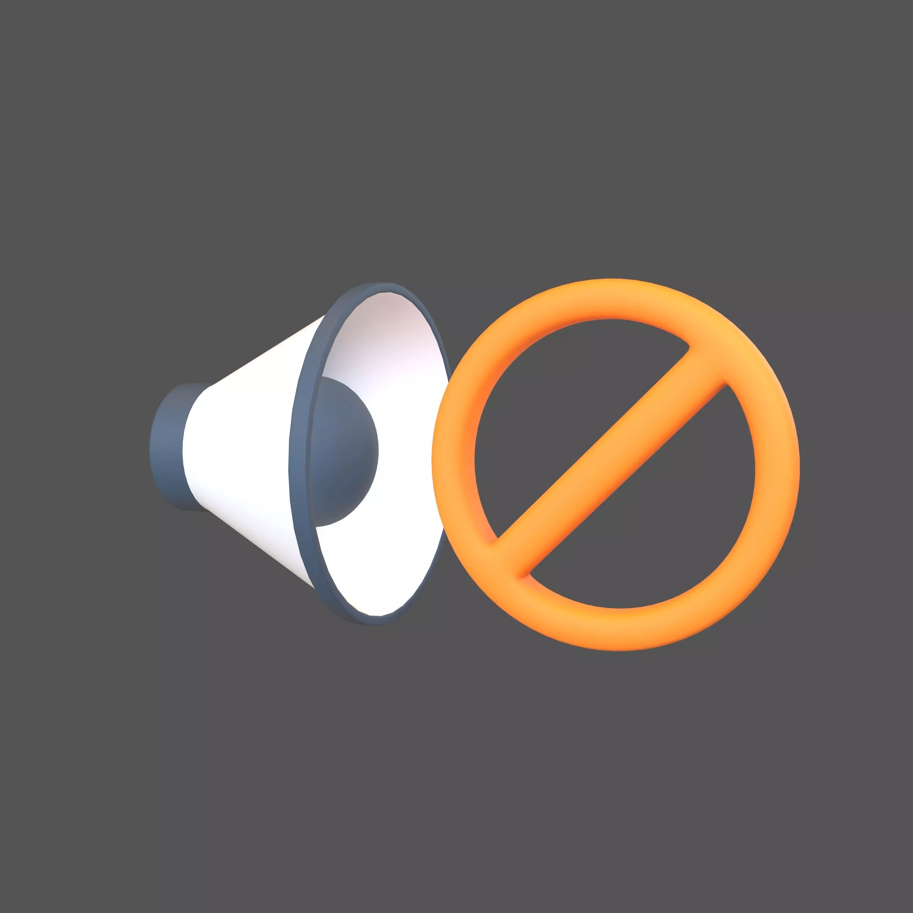 No Sound Volume Icon v1 002 Low-poly 3D model_0