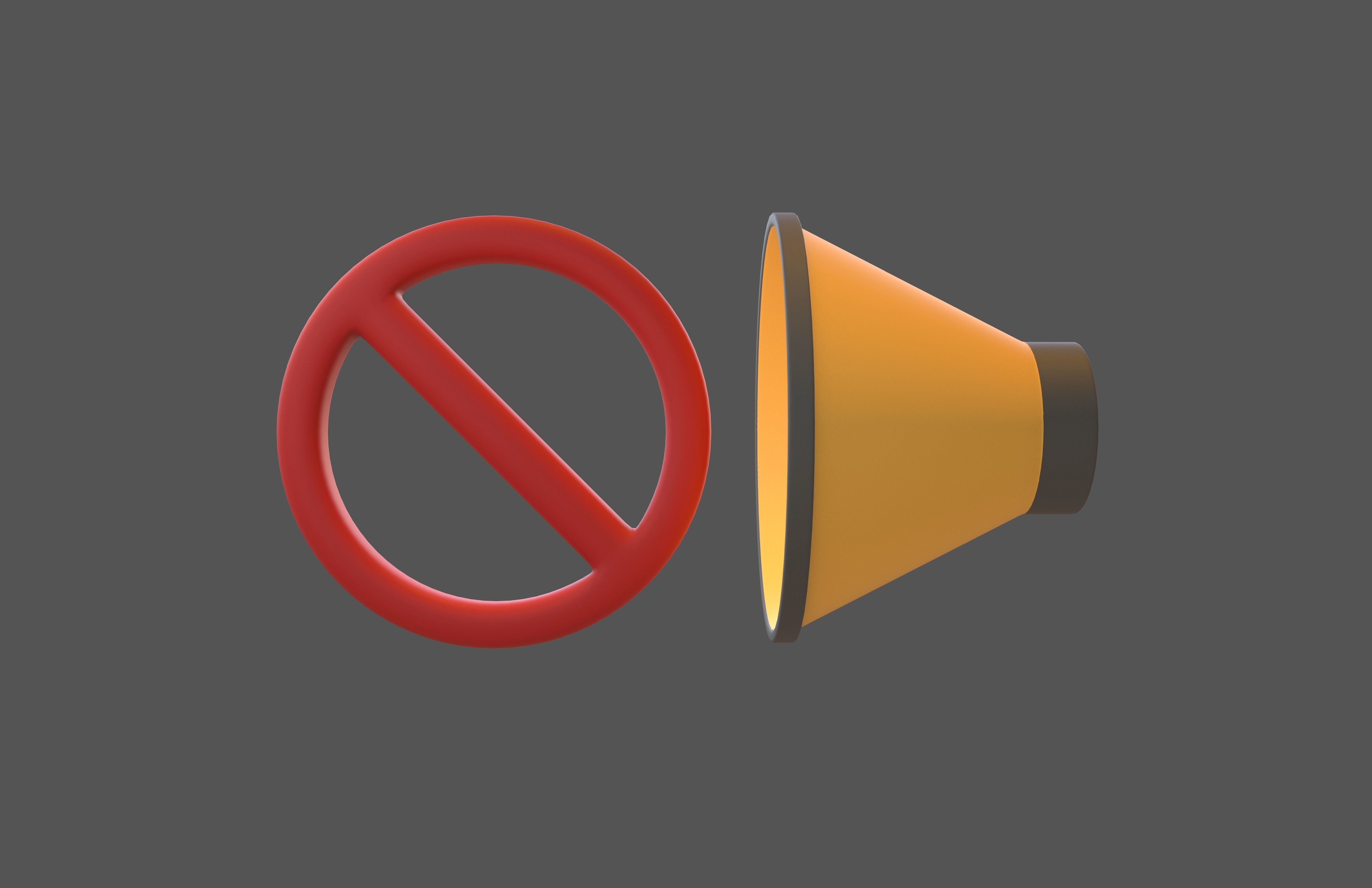 No Sound Volume Icon v1 003 Low-poly 3D model_1